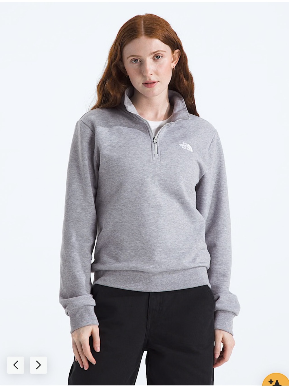THE NORTH FACE Women’s Evolution Simple Dome Regular ¼-Zip -Pale Grey Heather -L
